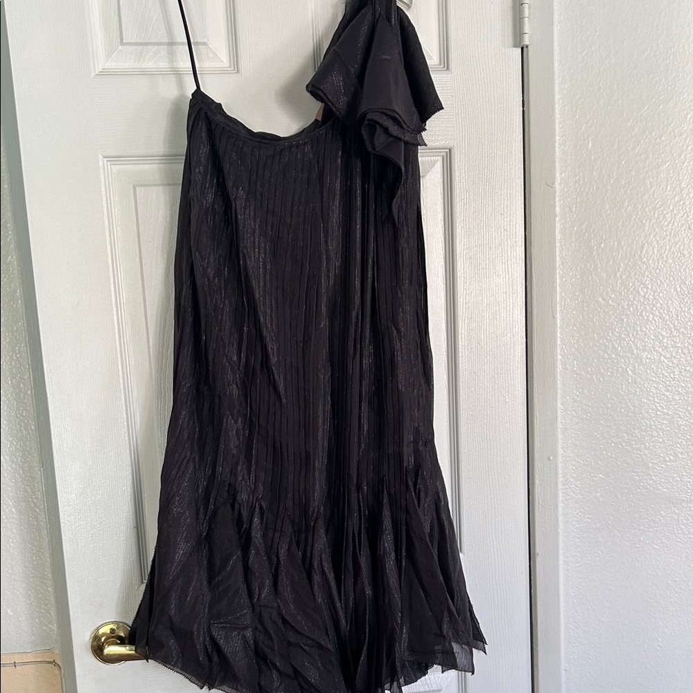 BCBGMaxAzria One Shoulder Black Dress